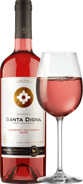 The Santa Digna Rosé Cabernet Sauvignon from Miguel Torres Chile delights with an enticing bouquet of juicy ripened plums and fragrant strawberries, accompanied by fresh citrus notes (grapefruit). This pure Cabernet Sauvignon reveals itself in a bright cherry red in the glass. On the palate it is powerful, invigorating with delicate acidity and juicy fruit. In the aftertaste its sensuality and elegance can be heard with the persistent and fruity-aromatic finish. Vinfication of Santa Digna Rosé Cabernet Sauvignon The Santa Digna Rosé Cabernet Sauvignon grapes from Miguel Torres Chile ripen in the Central Valley, in the middle of Chile. Here they are harvested between April and May by contract winemakers. Miguel Torres attaches great importance to fair pay for the local workforce and a resource-conscious approach to nature. This is why the wines of the Santa Digna line bear the Fair for Life seal of approval. After the grapes have been gently brought into the winery, they are macerated for a full 36 hours to fully extract the colour and aroma of the Cabernet. After the mash has been drawn off, the must is fermented for 19 days at 18°C in stainless steel tanks in a controlled manner and then bottled as quickly as possible. This guarantees the fresh character of the Santa Digna Rosé Cabernet Sauvignon Reserva from Miguel Torres Chile. Food recommendation for the Santa Digna Rosé from Torres Serve this rosé as a refreshing aperitif or a fruity, elegant summer drink on the terrace, on the grill, with picnics, with fresh salads (e.g. Caesar or Nice salad), grilled prawns, smoked or air-dried ham, salami, chicken, fresh pasta with stewed vegetables or with orientally seasoned dishes.