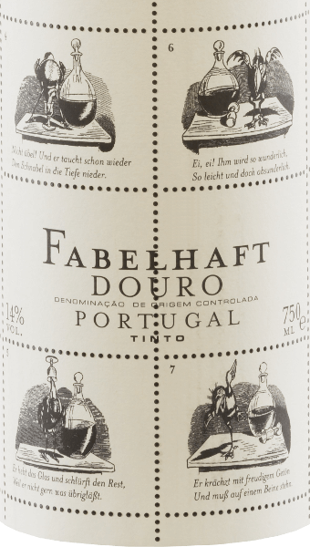 The vivid ruby red Niepoort Fabelhaft Douro Tinto shows purple reflections and shimmers in the glass with medium density colour. The lively fragrant nose of this red wine cuvée from Touriga Franca, Touriga Nacional, Tinta Roriz, Tinta Amarela and other grape varieties convinces with fresh, deep and very intense aromas of wild berries, juicy blackberries and some plum. Sweet spices and spicy tea leaves blend harmoniously with the balsamic character of Fabelhaft Douro Tinto. On the palate, the Fabelhaft Tinto reveals an elegant, voluminous and youthfully fresh taste with a perceptible mineral profile. A beautiful, lively fruit acid and soft tannins complete the balanced palate feeling. In the Fabelhaft Tinto, not only the content but also the appearance of the red wine bottle is remarkable. For this, Dirk Niepoort chose a story by Wilhelm Busch, currently that of the raven Hans Huckebein. His life came to a bad end, not least through the consumption of alcohol, and has coined the term "unlucky raven" to this day. Fables like Huckebein's are the reason why Niepoort named this wine series Fabelhaft - and they taste like that! With Fabelhaft Tinto, Dirk Niepoort has proven that red wines full of character from Portugal are possible at a fair price. Not only that, with his Wilhelm Busch label he has also created a wine that is immediately recognizable. Vinification of the Fabelhaft Tinto The harvest starts at the beginning of September, when the grapes for the Fabelhaft Douro wines are harvested with a focus on freshness, acidity and fruit. Overripe grapes should be avoided for the Fabelhaft Douro Tinto. After selecting the grapes in the cellar, the grapes were destemmed, crushed and fermented. After the fermentation the wine matured to 15% for 12 months barriques of French oak (second allocation). Food recommendation for the Fabelhaft wine Tinto from Niepoort Enjoy this Portuguese red wine with pasta with spicy vegetable or meat sauces, with pizza and with beef or pork dishes. Awards and prizes for the Niepoort Fabelhaft Douro Tinto Falstaff: 91 points for 2017 Mundus Vini: Silver for 2016 Meiningers-Weinwelt: 88 points for 2016 Fachmagazin Weinwirtschaft: Red wine of the year 2009 2011 2015 