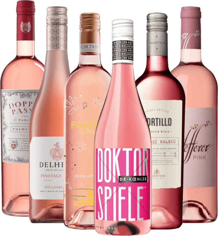 Rosépaket Globetrotter - mit sechs Roséweinen um die Welt